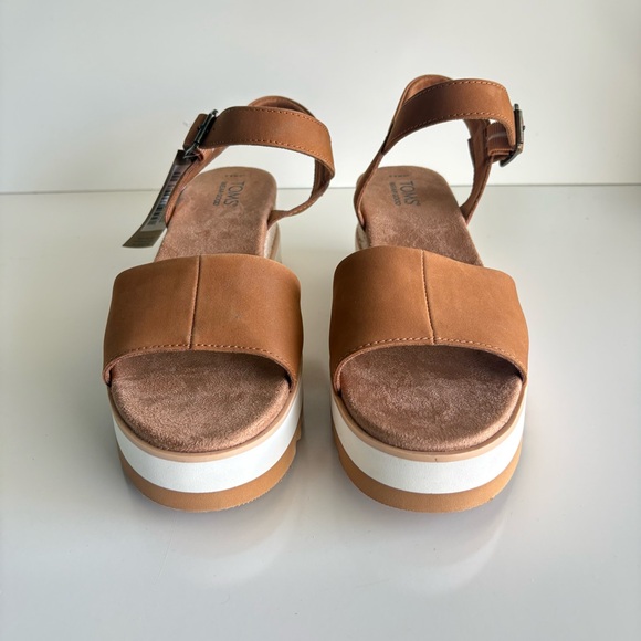 NIB Toms Diana Leather Wedge Sandal Size 9.5 - Picture 2 of 10